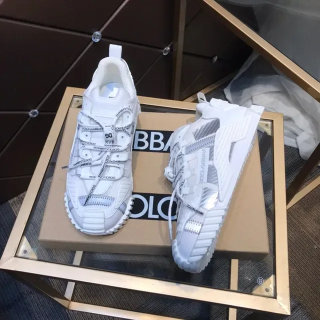 Dolce & Gabbana White Gray Layered Cage Overlay Transparent Mesh Panels Lifestyle Sneakers 5