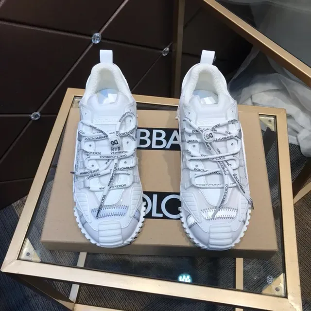 Dolce & Gabbana White Gray Layered Cage Overlay Transparent Mesh Panels Lifestyle Sneakers 6