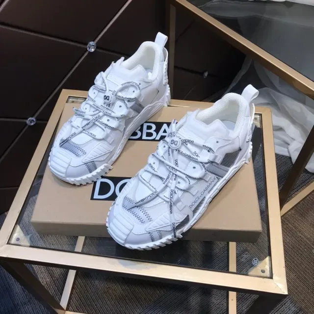 Dolce & Gabbana White Gray Layered Cage Overlay Transparent Mesh Panels Lifestyle Sneakers 9