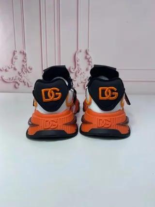 Dolce & Gabbana সাদা নারঞ্জি প্ল্যাটফর্ম সোল মাল্টি-প্যানেল কনস্ট্রাকশন চাঙ্কি স্নিকার 5