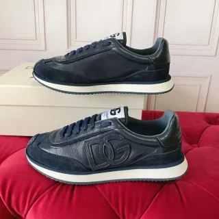 Dolce & Gabbana DG Monogram Navy Cuir et Daim Sneakers Lifestyle