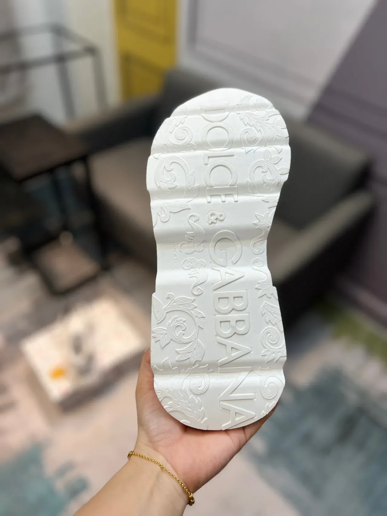 Dolce & Gabbana 涂鸦印花布洛克头厚底运动鞋 9