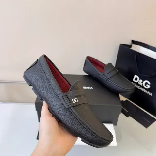 Dolce & Gabbana Portofino أسود جلد بيبلد لوفر بيني