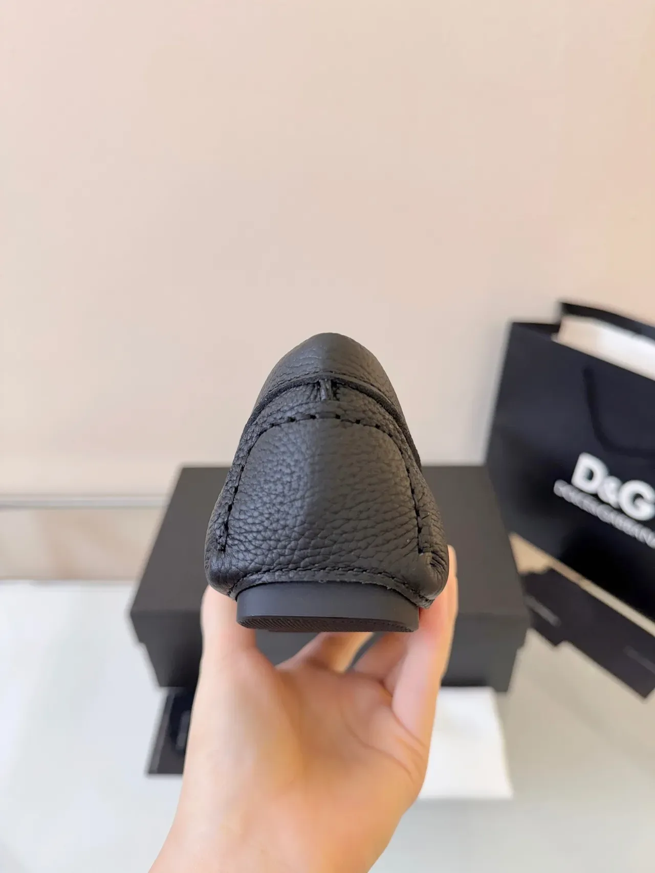 Dolce & Gabbana Portofino 黑色粒面皮革便士乐福鞋 4