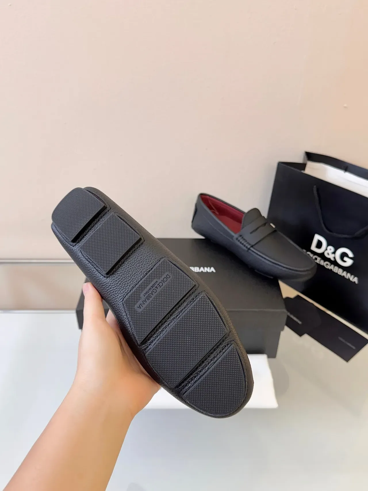 Dolce & Gabbana Portofino 黑色粒面皮革便士乐福鞋 5