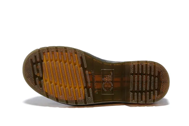 Dr. Martens 1461 काला भूरा तीन आइलेट मोनोग्राम प्रिंट ऊपरी ऑक्सफोर्ड जूते 4