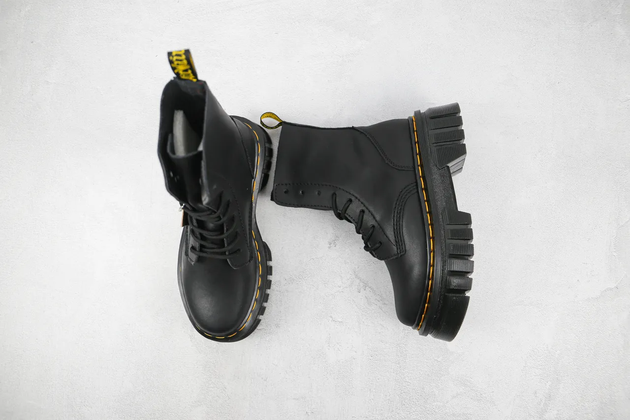 Dr. Martens Jadon काली पीली चंकी प्लेटफॉर्म सोल वेल्ट स्टिचिंग मार्टिन बूट्स 3