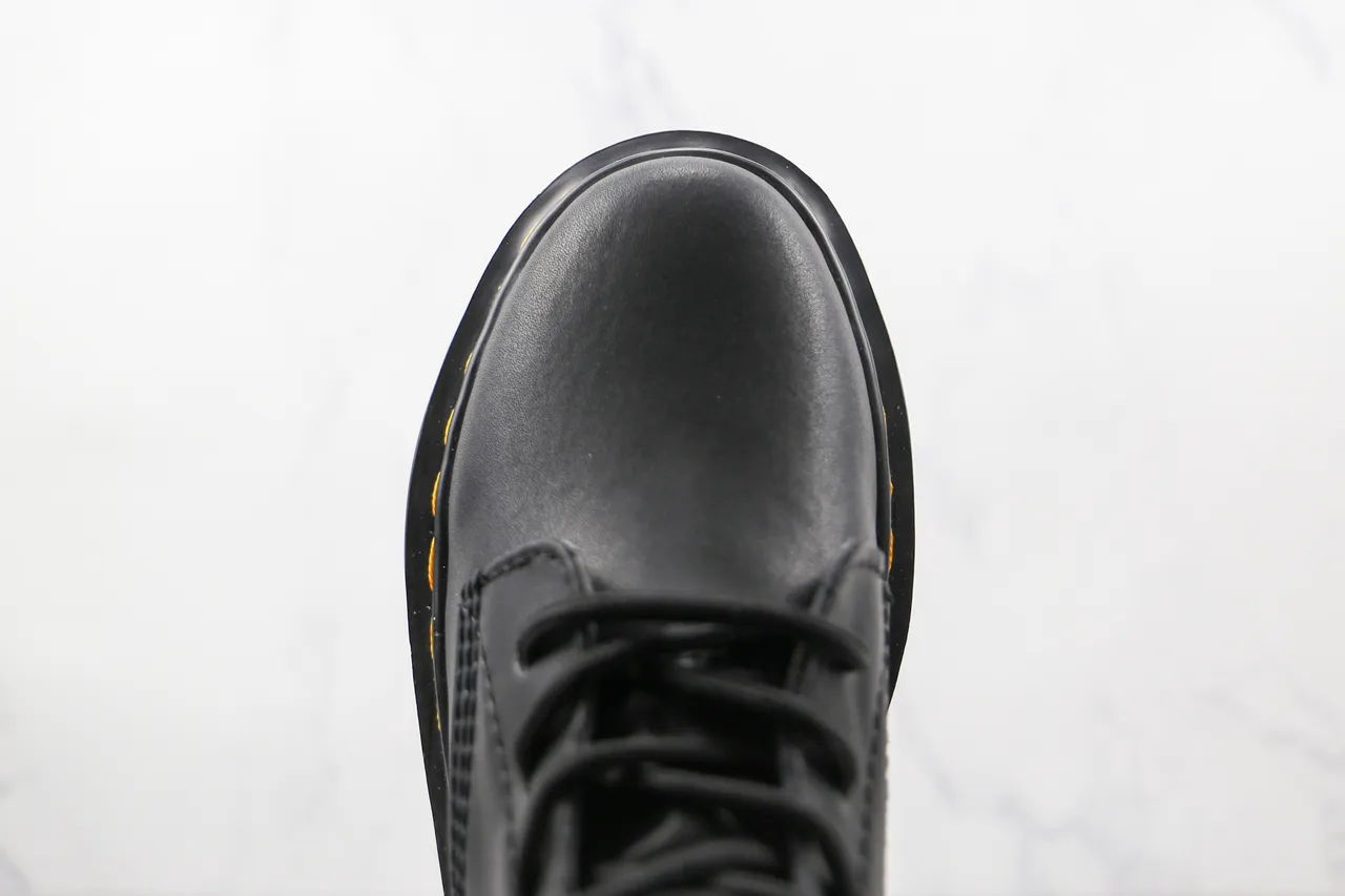 Dr. Martens Jadon काली पीली चंकी प्लेटफॉर्म सोल वेल्ट स्टिचिंग मार्टिन बूट्स 6