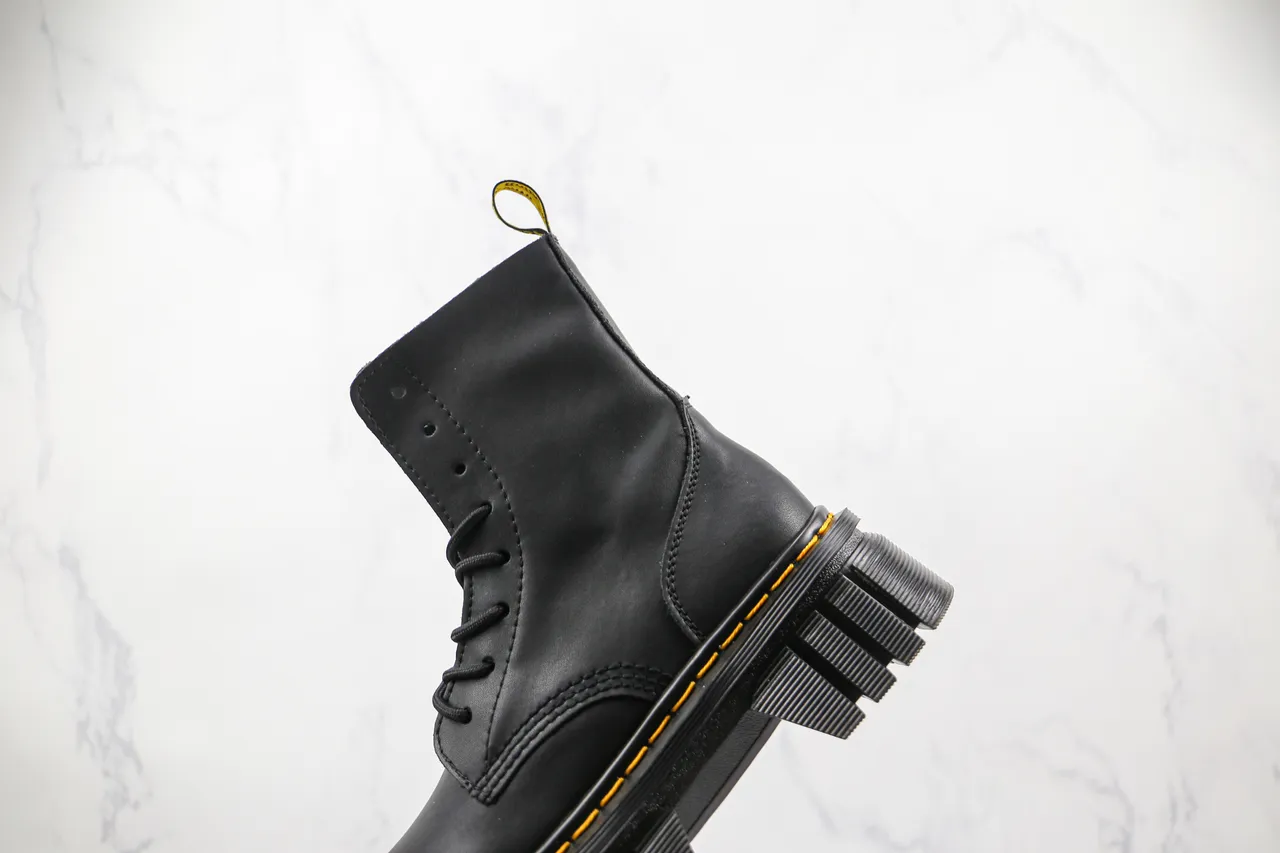Dr. Martens Jadon काली पीली चंकी प्लेटफॉर्म सोल वेल्ट स्टिचिंग मार्टिन बूट्स 7