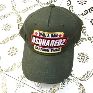 Dsquared2 ICON কানাডিয়ান টুইন্স এমব্রয়ডারি অলিভ গ্রিন বেসবল ক্যাপ