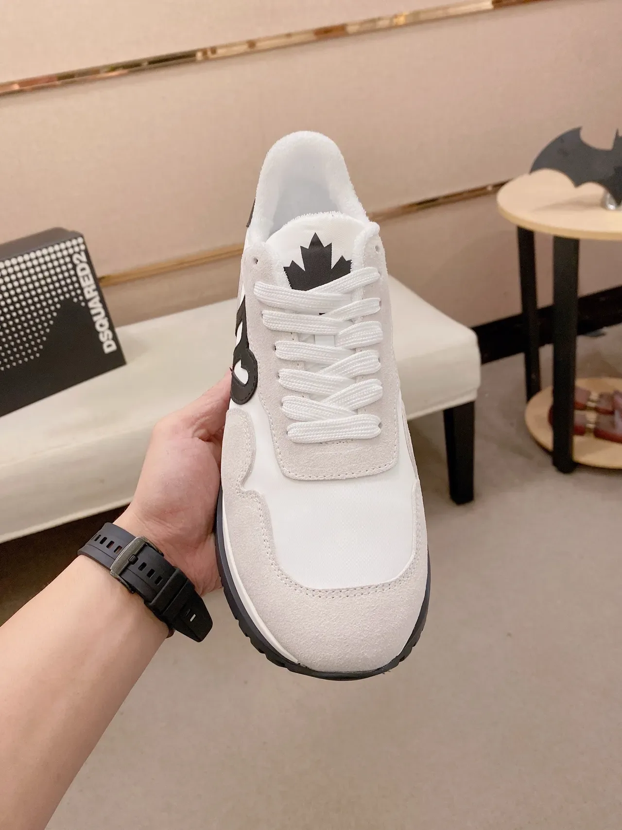 Dsquared2 ICON Off-White and Black sneakers lifestyle 2