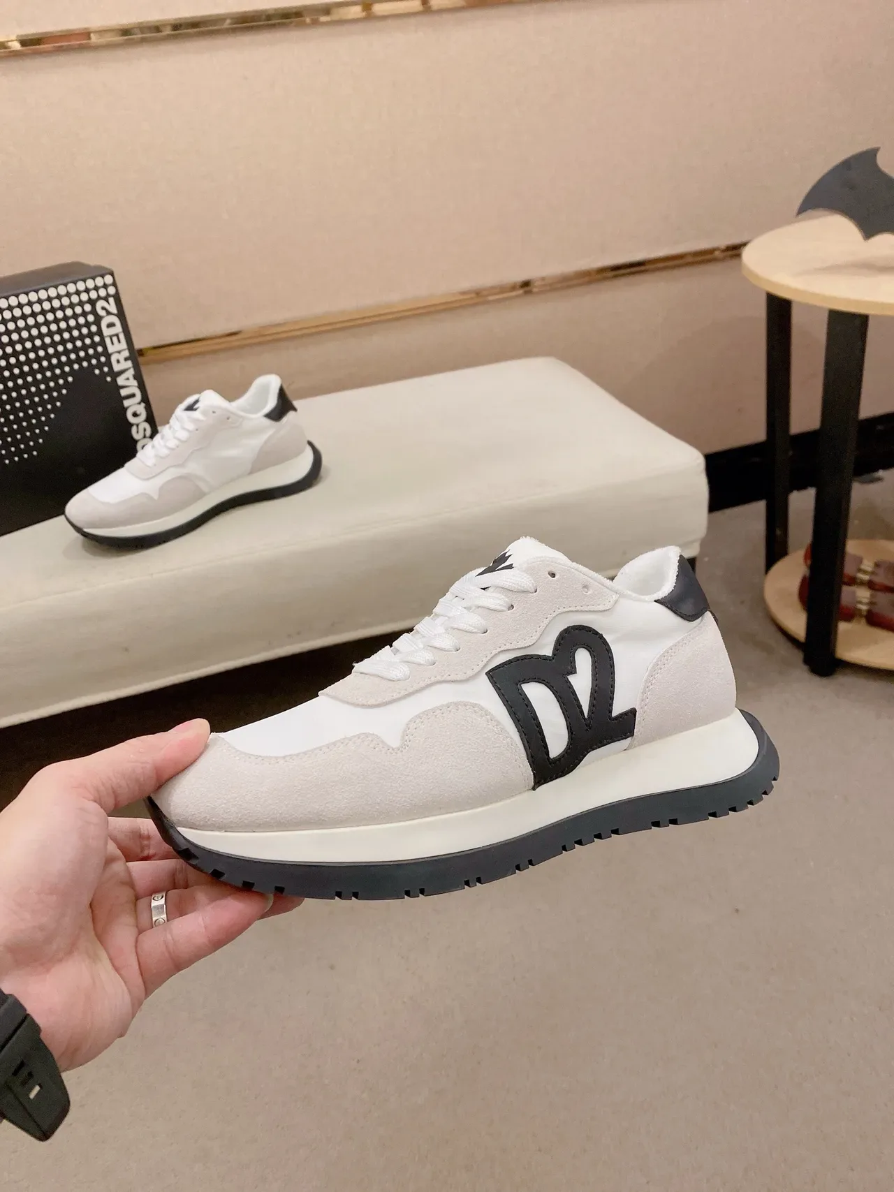 Dsquared2 ICON Off-White and Black sneakers lifestyle 3