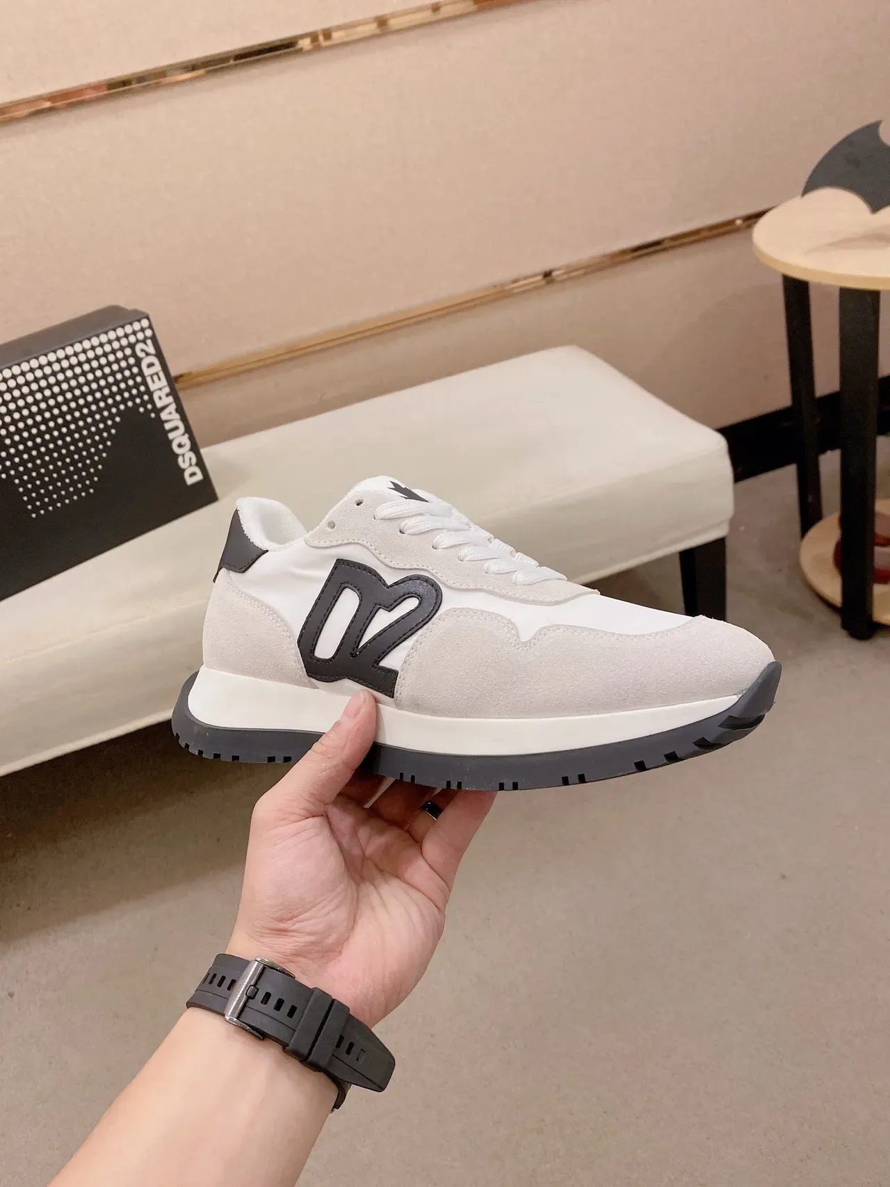 Dsquared2 ICON Off-White and Black sneakers lifestyle 4