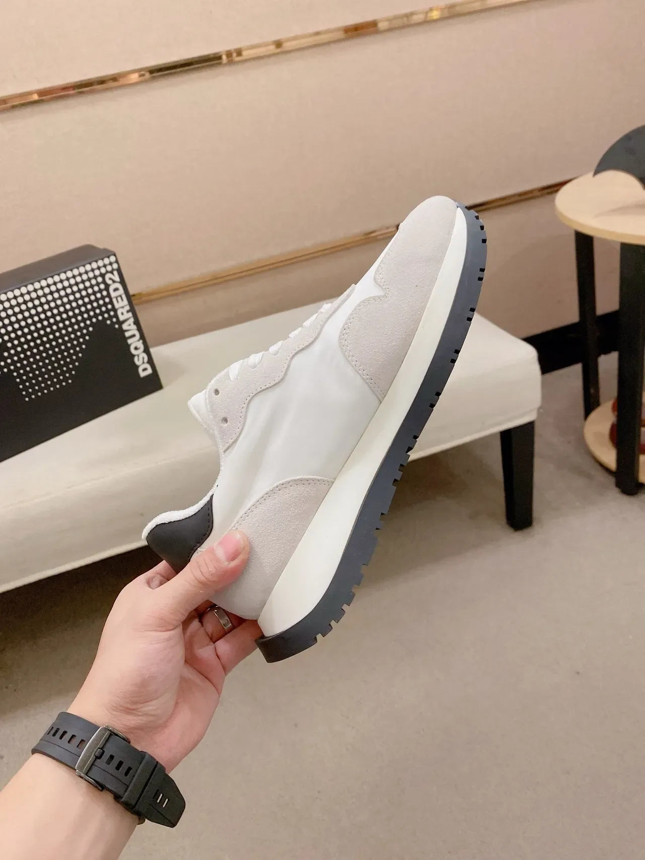 Dsquared2 ICON Off-White and Black sneakers lifestyle 5