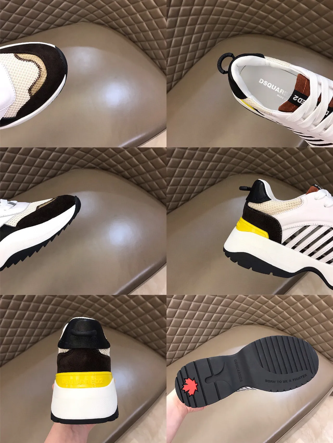Dsquared2 ICON White Black Platform Sole Mixed-Material Upper Chunky Sneakers 2