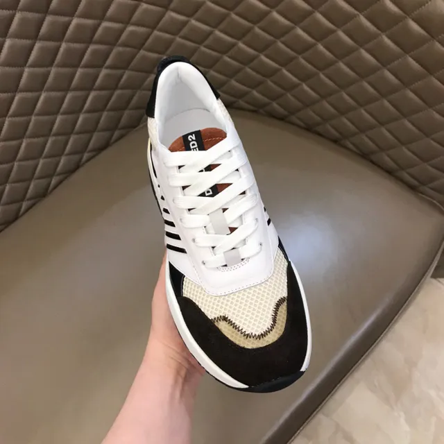 Dsquared2 ICON White Black Platform Sole Mixed-Material Upper Chunky Sneakers 4