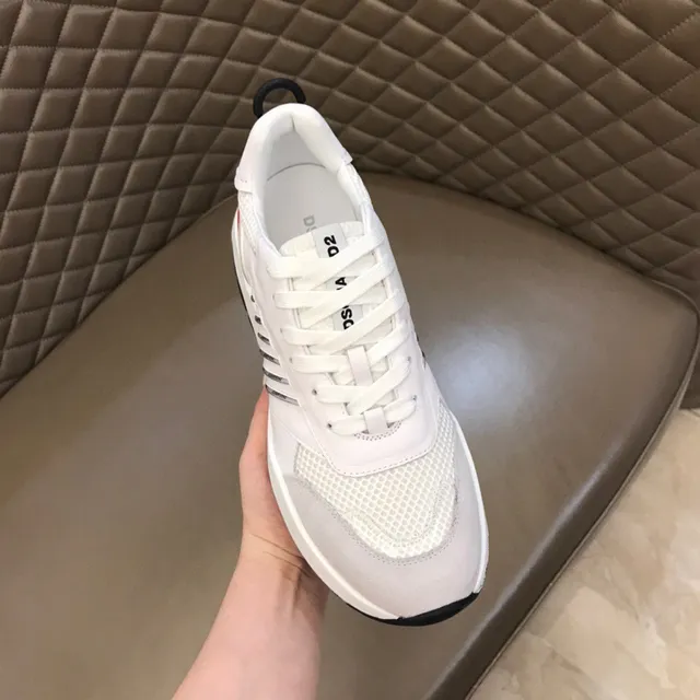 Dsquared2 ICON حذاء رياضي أبيض رمادي أحمر أسلوب حياة 4