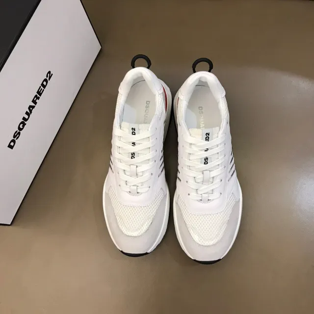 Dsquared2 ICON حذاء رياضي أبيض رمادي أحمر أسلوب حياة 8