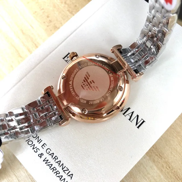 Emporio Armani Relógio de Quartzo Bicolor com Mostrador Pavimentado com Cristais 3