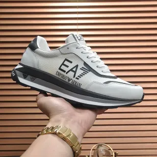 Emporio Armani EA Logo White and Black Lifestyle Sneakers