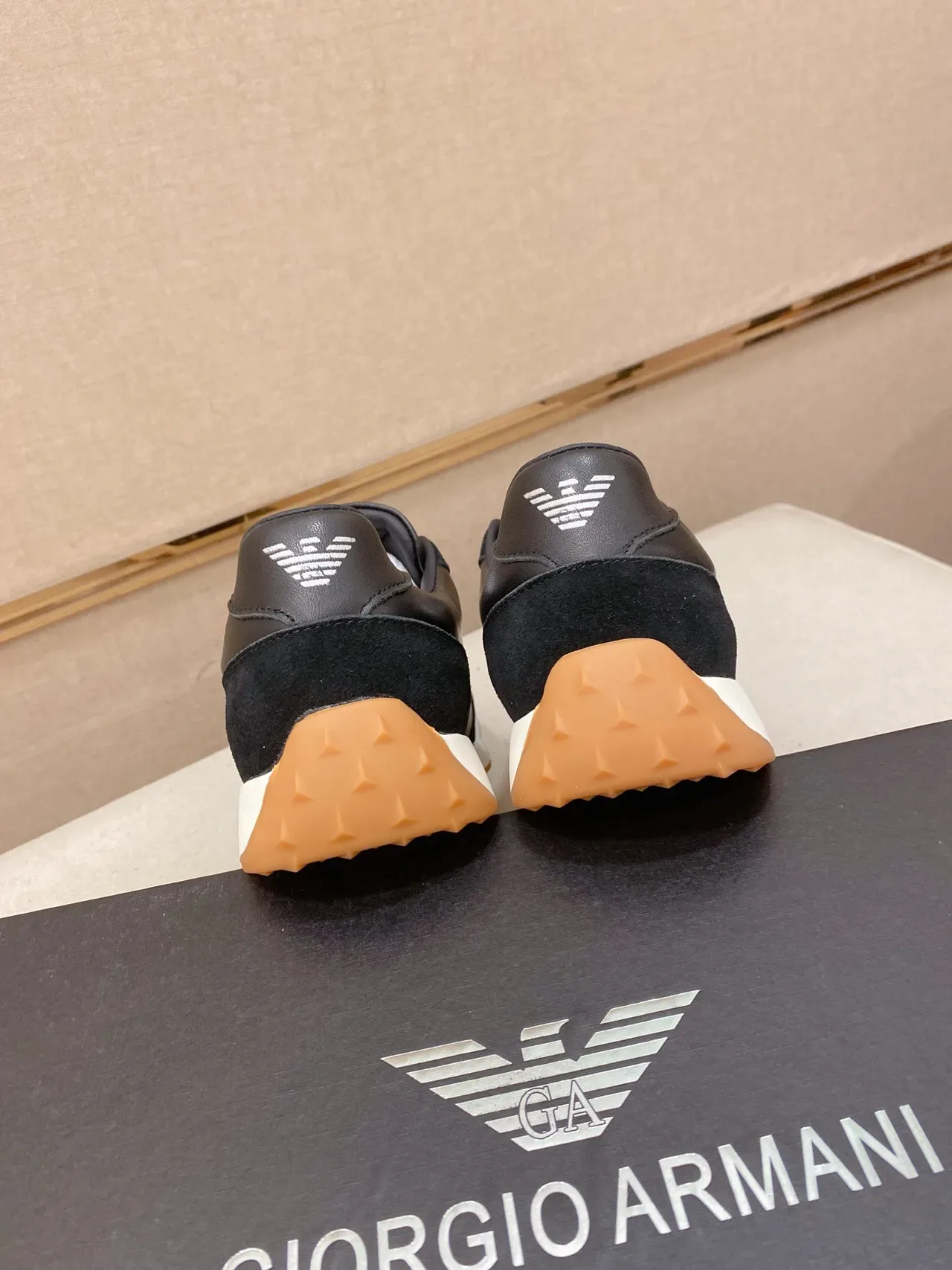 Emporio Armani Eagle Sneaker Black Suede Leather White Cupsole Lifestyle Sneakers 8