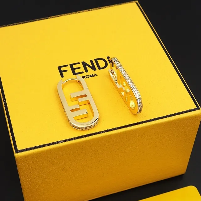 Argolas Fendi FF Logo Pavé Crystal 2