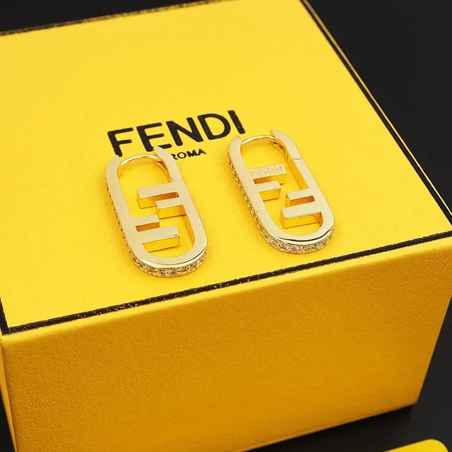 Argolas Fendi FF Logo Pavé Crystal 4