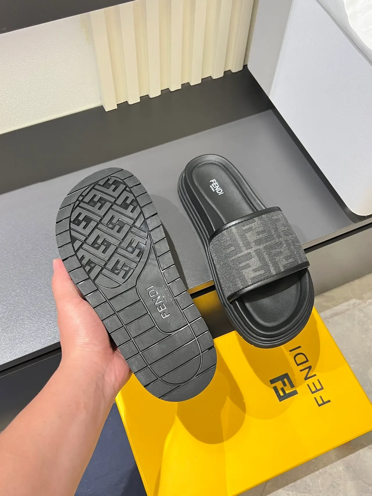 Fendi FF Monogram Platform Slide Slippers 5