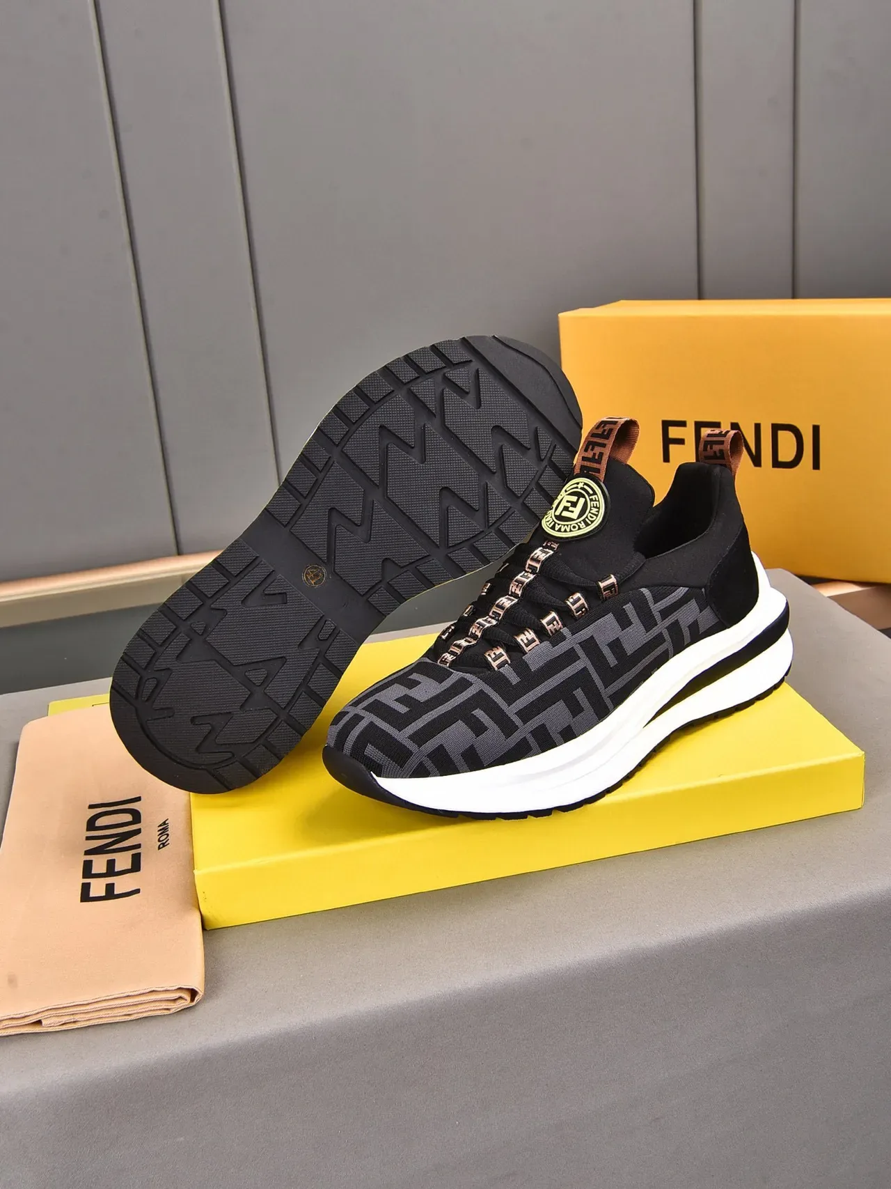 Fendi FF Monogram Slip-On Lifestyle Sneakers 8