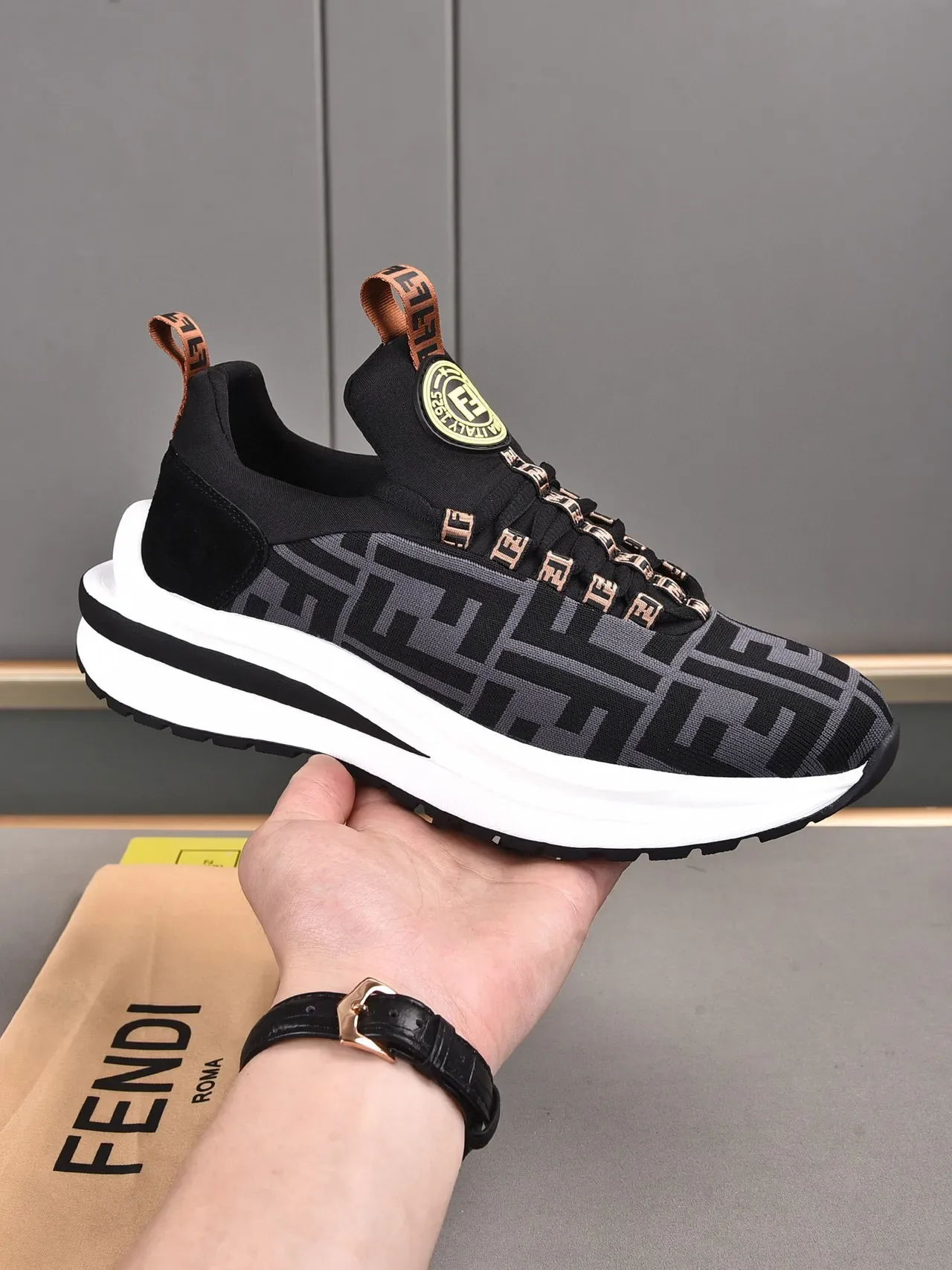 Fendi FF Monogram Slip-On Lifestyle Sneakers 9