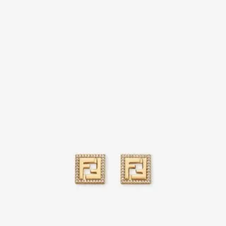 Fendi FF Square Pavé Stud أقراط