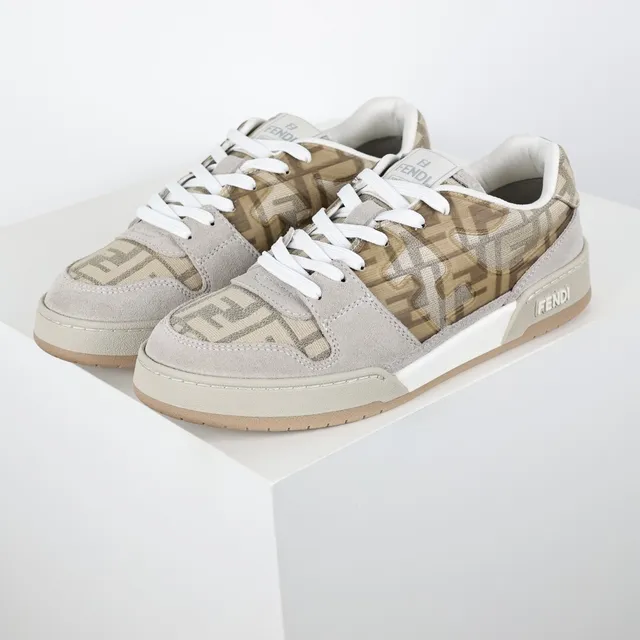 Fendi First Beige and Tan Monogram Lifestyle Sneakers 2