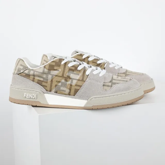 Fendi First Beige and Tan Monogram Lifestyle Sneakers 3