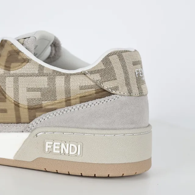 Fendi First Beige and Tan Monogram Lifestyle Sneakers 4