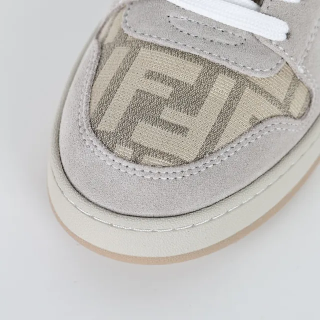 Fendi First Beige and Tan Monogram Lifestyle Sneakers 5