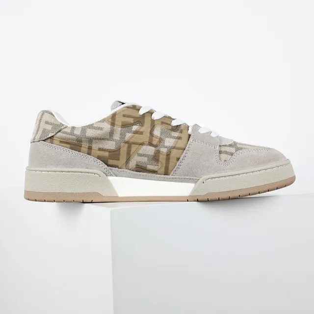 Fendi First Beige and Tan Monogram Lifestyle Sneakers 7