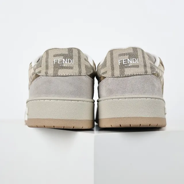 Fendi First Beige and Tan Monogram Lifestyle Sneakers 8