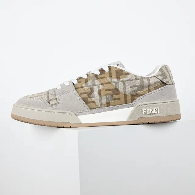 Fendi First Beige and Tan Monogram Lifestyle Sneakers 9