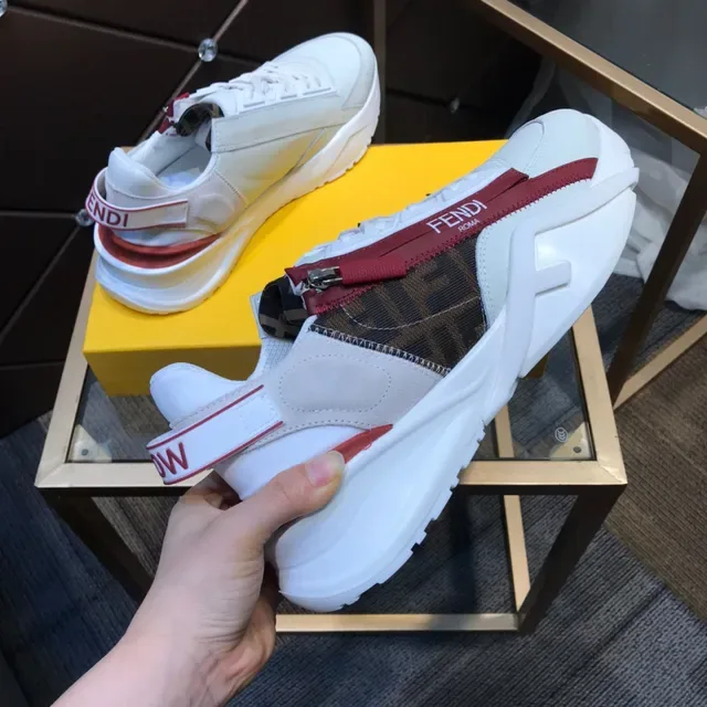Fendi First Blanc et Rouge FF Monogram Sneakers Chunky 5