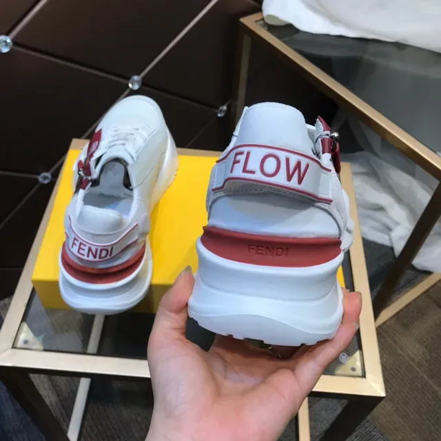 Fendi First Blanc et Rouge FF Monogram Sneakers Chunky 6