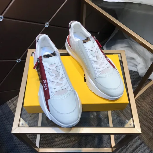 Fendi First Blanc et Rouge FF Monogram Sneakers Chunky 7