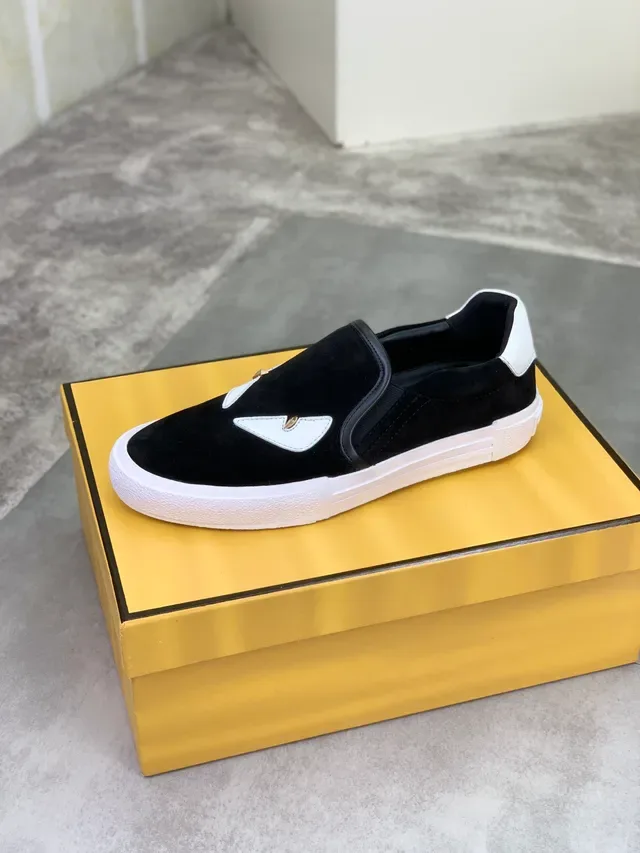 Fendi Monster Eye Suede Slip-On Lifestyle Sneakers 4