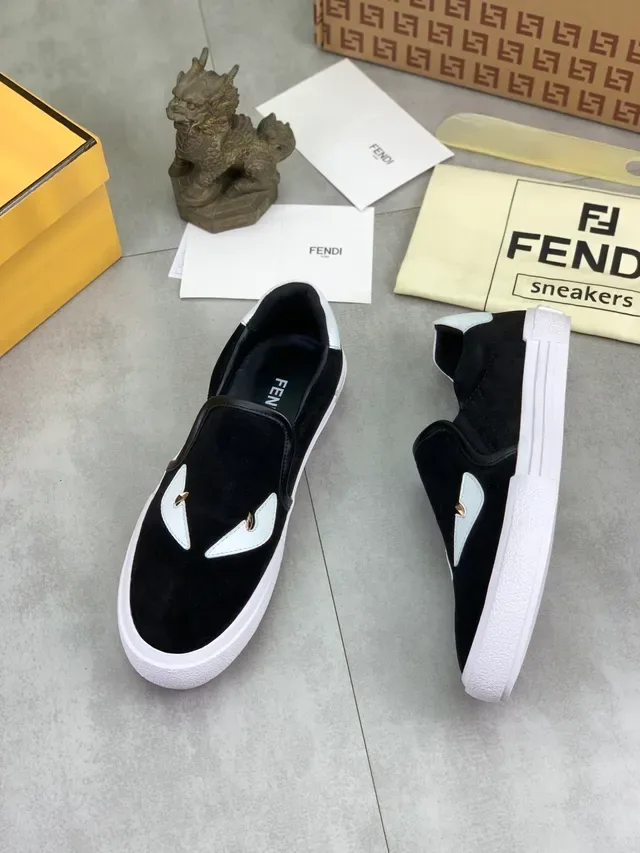 Fendi Monster Eye Suede Slip-On Lifestyle Sneakers 5