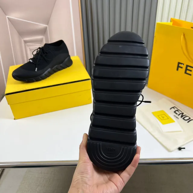 Fendi Speed Trainer Black Knit Sock-Fit Chunky Sneaker 2