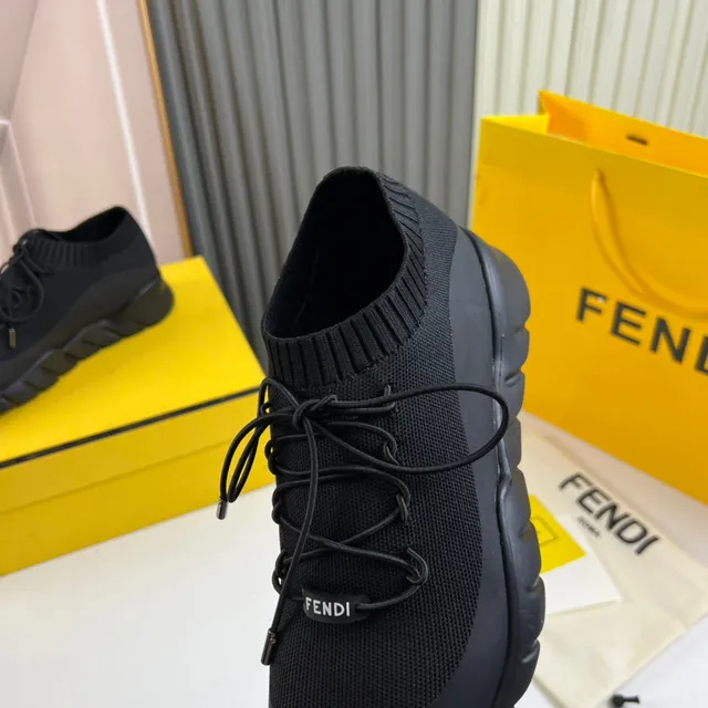 Fendi Speed Trainer Black Knit Sock-Fit Chunky Sneaker 3