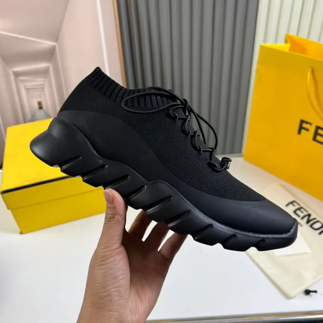 Fendi Speed Trainer Black Knit Sock-Fit Chunky Sneaker 4