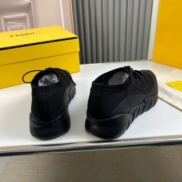 Fendi Speed Trainer Black Knit Sock-Fit Chunky Sneaker 6