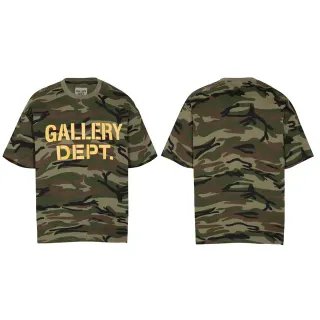 Gallery Dept Camouflage Print Gold Logo T-Shirt