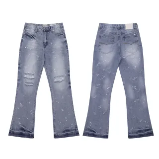 Gallery Dept Distressed Paint-Splatter Flared Jeans