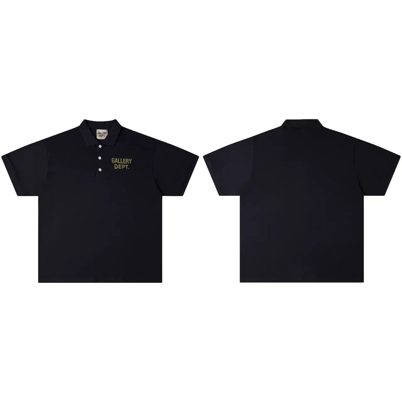 Gallery Dept Polo Shirt Preto Marinho Logo Bordado 2